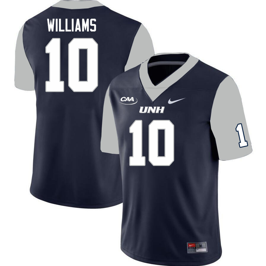 New Hampshire Wildcats #10 Zedane Williams College Football Jerseys Stitched Sale-Navy
